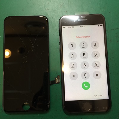 iPhone8画面修理後
