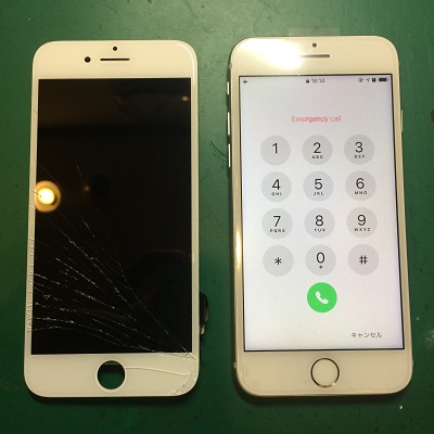 iPhone8画面修理後