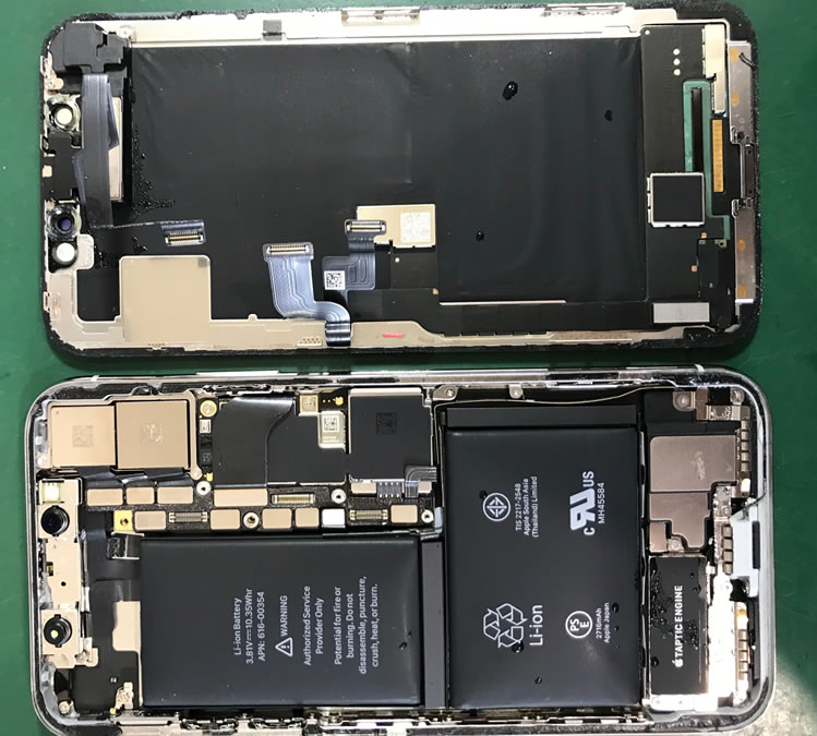 iphoneX画面取り外し