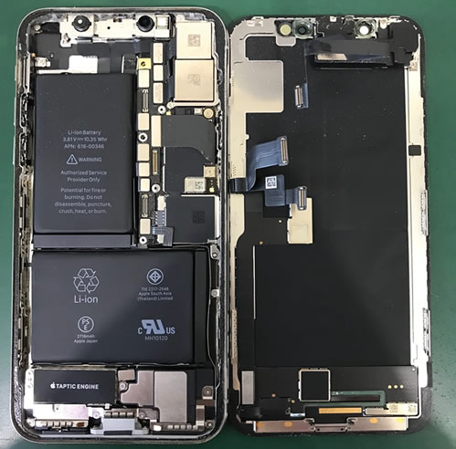 iphoneXの分解様子