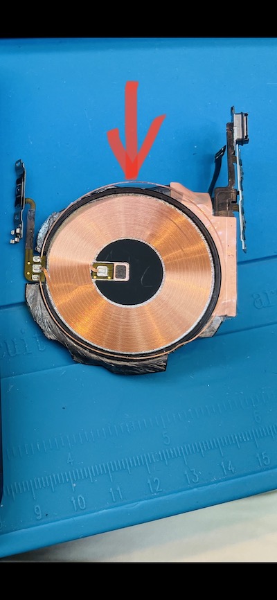 iPhone12mini Qi 充電コイル　交換