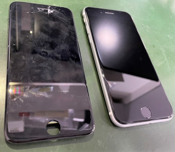 iPhoneSE第2世代の画面割れ修理1