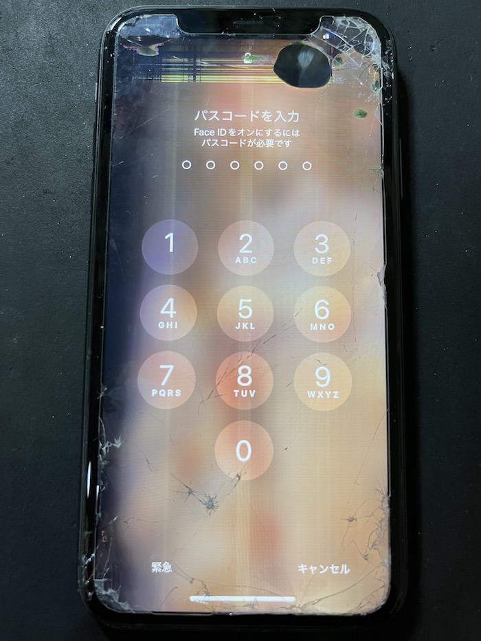 iPhoneガラスコーティング前