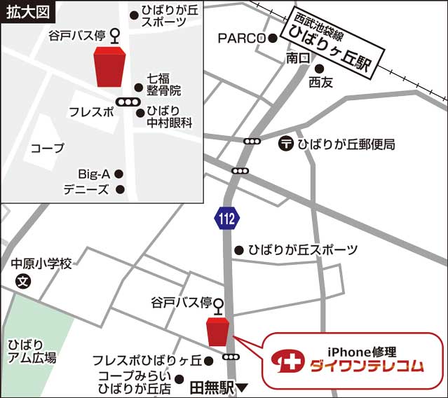 田無エリア店案内図