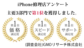 モニター調査会社のGMOリサーチにおいて、当店が３部門で１位