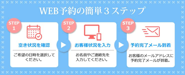 WEB予約かんたん3STEP