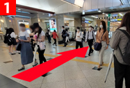 1.JR大阪駅の中央口改札から『北新地方面』の地下へ。